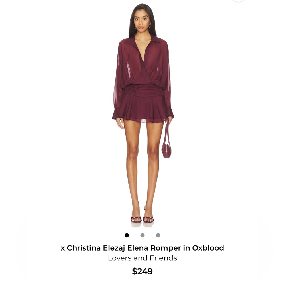 Lovers + Friends Elena Romper in Oxblood. Size Small worn once!
